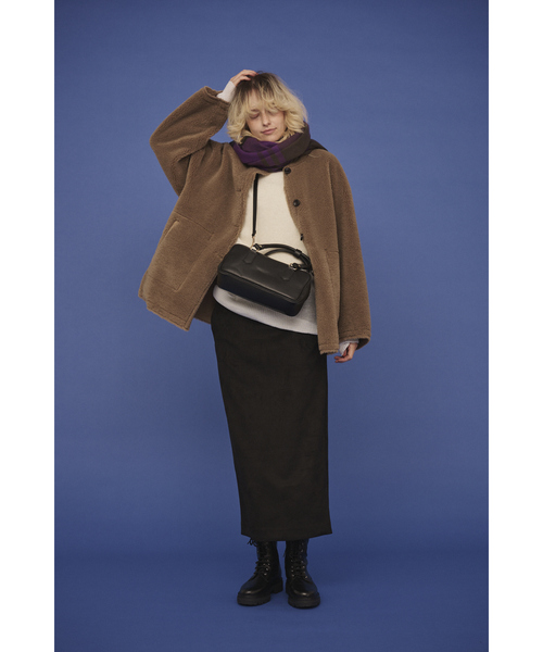 Rouge vif Anna（ルージュヴィフアンナ）の「フェイクスウェードストレッチタイトスカート/ナロースカート（スカート・レディース・モカ/ブラック・36/38）」の21枚目の写真