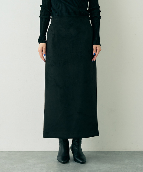 Rouge vif Anna（ルージュヴィフアンナ）の「フェイクスウェードストレッチタイトスカート/ナロースカート（スカート・レディース・モカ/ブラック・36/38）」の22枚目の写真