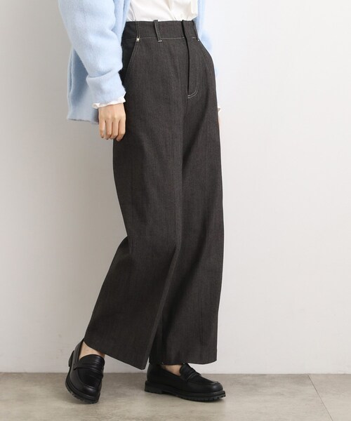 grove（グローブ）の「【あったか裏起毛】デニムライクストレートワイドパンツ（その他パンツ・レディース・ネイビー/ブラック/オフホワイト・02/03/01/04/05）」の9枚目の写真