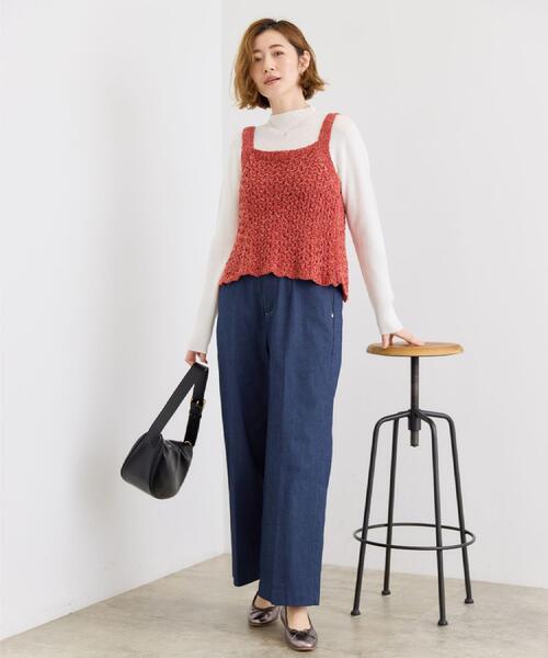 grove（グローブ）の「【あったか裏起毛】デニムライクストレートワイドパンツ（その他パンツ・レディース・ネイビー/ブラック/オフホワイト・02/03/01/04/05）」の14枚目の写真