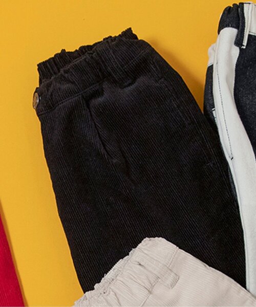 BREEZE（ブリーズ）の「【裏起毛】あったかシェフパンツ_ジュニア対応（その他パンツ・キッズ・ブルー/オフホワイト/ブラック/ブラウン/グリーン/レッド/ライトインディゴブルー/キナリ/ストライプ・80/90/100/110/120/130/140）」の3枚目の写真