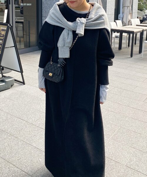 DouDou（ドゥドゥ）の「【インフルエンサー SAKURA企画】イタリアンエアリーワンピース（ワンピース・レディース・チャコールグレー/ライトベージュ/ネイビー/ブラック/グレー・TM/FREE）」の10枚目の写真