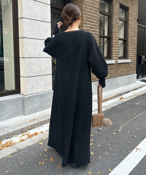 DouDou（ドゥドゥ）の「【インフルエンサー SAKURA企画】イタリアンエアリーワンピース（ワンピース・レディース・チャコールグレー/ライトベージュ/ネイビー/ブラック/グレー・TM/FREE）」の14枚目の写真