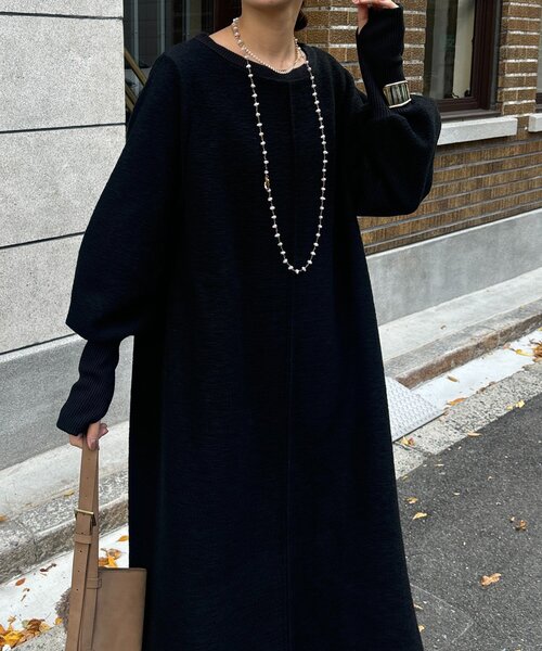 DouDou（ドゥドゥ）の「【インフルエンサー SAKURA企画】イタリアンエアリーワンピース（ワンピース・レディース・チャコールグレー/ライトベージュ/ネイビー/ブラック/グレー・TM/FREE）」の15枚目の写真