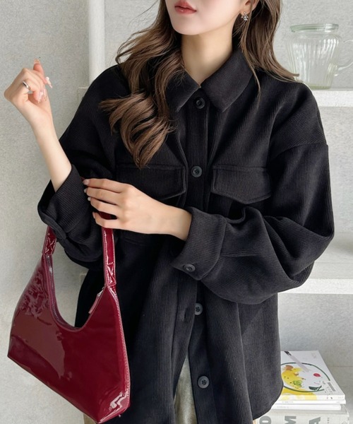 Ada.(エイダ)の「コーデュロイ ダブルポケット シャツ ジャケット(その他アウター・レディース・ブラウン/アイボリー/ブラック・M)」の13枚目の写真