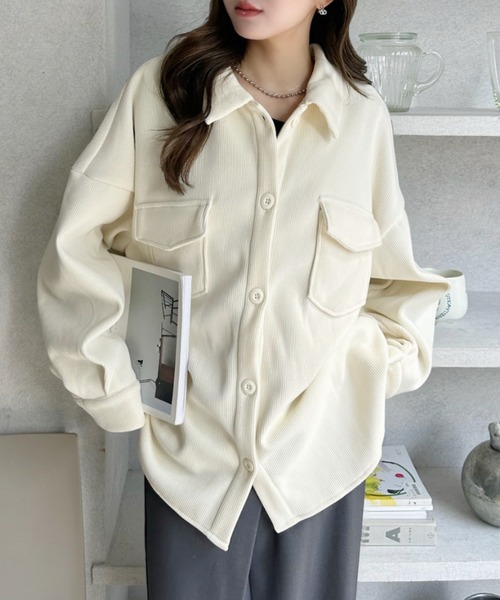Ada.(エイダ)の「コーデュロイ ダブルポケット シャツ ジャケット(その他アウター・レディース・ブラウン/アイボリー/ブラック・M)」の7枚目の写真