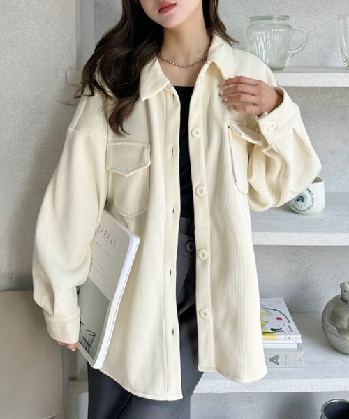 Ada.(エイダ)の「コーデュロイ ダブルポケット シャツ ジャケット(その他アウター・レディース・ブラウン/アイボリー/ブラック・M)」の5枚目の写真