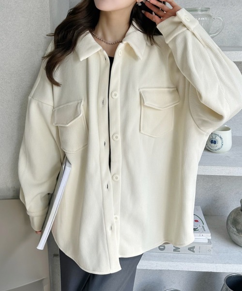Ada.(エイダ)の「コーデュロイ ダブルポケット シャツ ジャケット(その他アウター・レディース・ブラウン/アイボリー/ブラック・M)」の21枚目の写真
