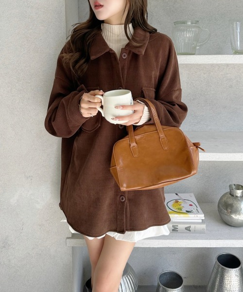 Ada.(エイダ)の「コーデュロイ ダブルポケット シャツ ジャケット(その他アウター・レディース・ブラウン/アイボリー/ブラック・M)」の20枚目の写真