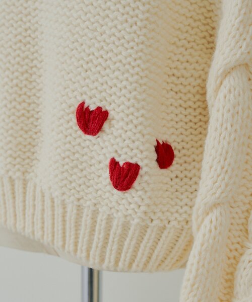 セール】BIGケーブルローゲージルーズニット（ニット/セーター