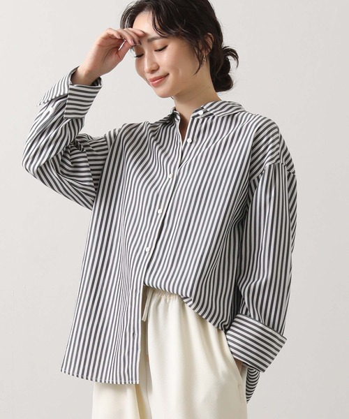 Gready Brilliant(グレディブリリアン)の「BASICシャツ(シャツ/ブラウス・レディース・ブラック×ホワイト/ベージュ系/サックスブルー・38)」の7枚目の写真