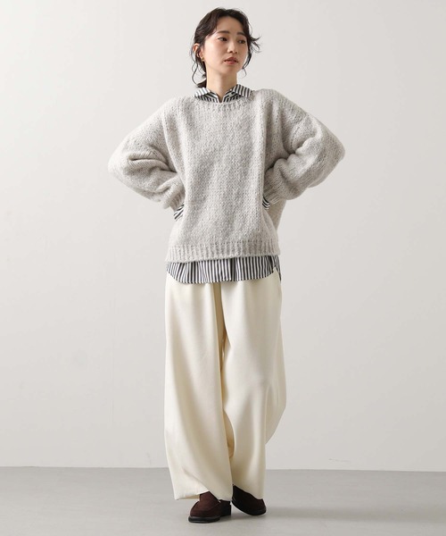 Gready Brilliant(グレディブリリアン)の「BASICシャツ(シャツ/ブラウス・レディース・ブラック×ホワイト/ベージュ系/サックスブルー・38)」の11枚目の写真