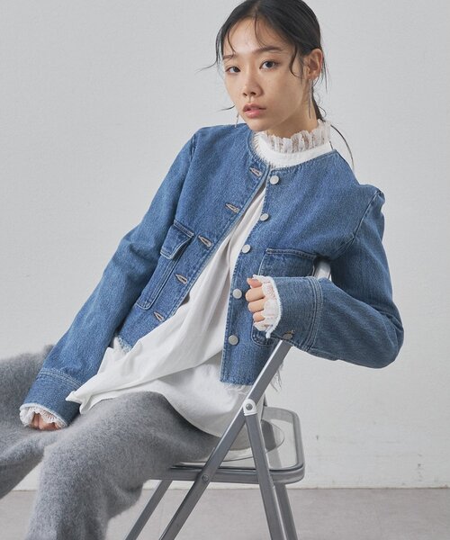 Whim Gazette（ウィムガゼット）の「デニムクルージャケット（デニムジャケット・レディース・ブルー・FREE）」の8枚目の写真