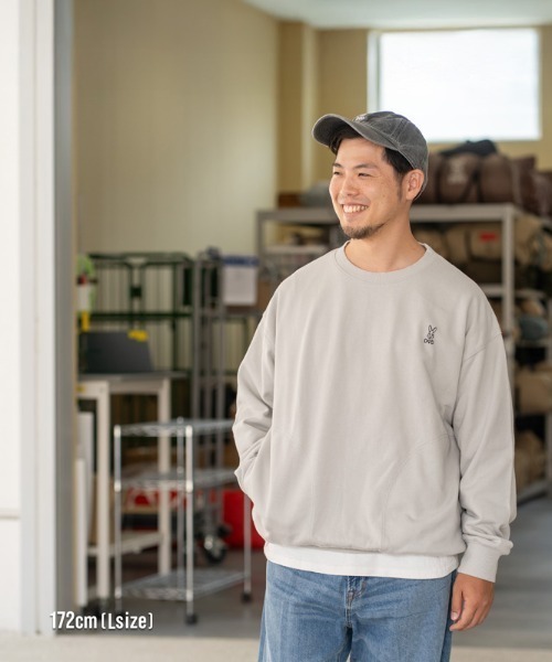 DOD（ディーオーディー）の「ディーオーディー DOD ウサロゴスウェット アウトドアカジュアル スウェットパーカー（パーカー・メンズ・グレー・M/L/XL）」の3枚目の写真