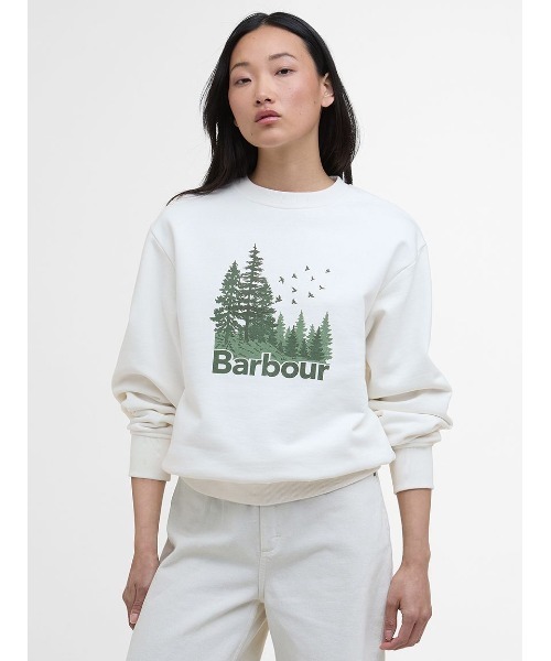 Barbour(バブアー)の「Matilda プリント スウェット(スウェット・レディース・グレー/ホワイト・SMALL/MEDIUM)」の1枚目の写真
