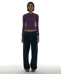 PARTIMENTO WOMEN（パルティメントウィメン）の「Unbalanced Pocket Work Jeans_Dark Blue（デニムパンツ）」