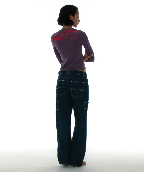 PARTIMENTO WOMEN(パルティメントウィメン)の「アンバランスポケットワークジーンズ_ダークブルー(デニムパンツ・レディース・その他・SMALL/MEDIUM)」の6枚目の写真