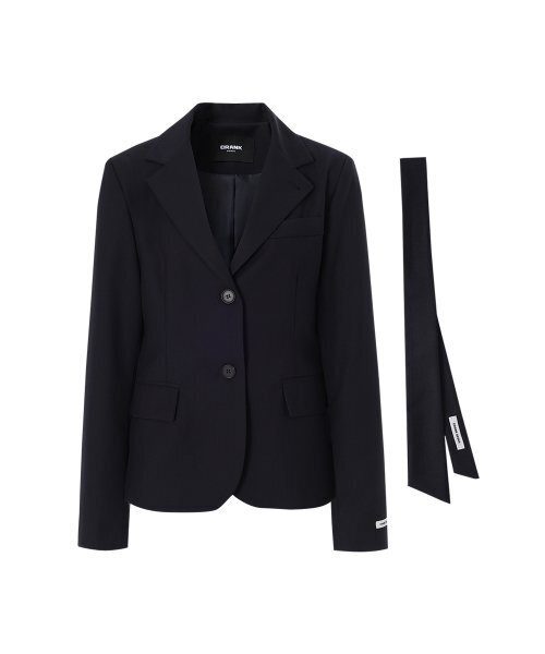 CRANK（クランク）の「クラシックブレザー＆ネクタイセット_ダークネイビー（テーラードジャケット・レディース・その他・FREE）」の2枚目の写真