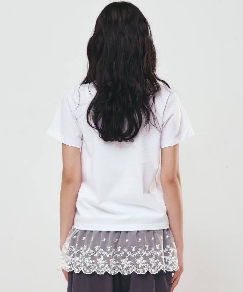 NICK&NICOLE(ニックアンドニコール)の「BUTTERFLY NICOLE LABEL SLIM TOP_WHITE BLUE(Tシャツ/カットソー・レディース・その他・FREE)」の3枚目の写真