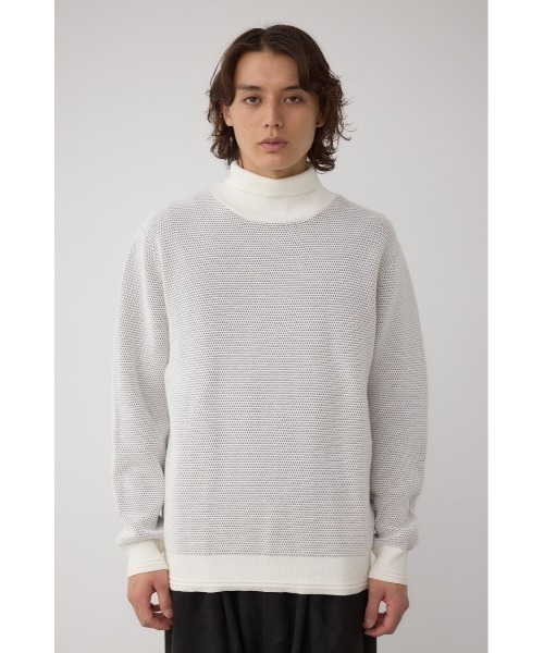 AZUL by moussy(アズールバイマウジー)の「ハニカムタートルネックニット(ニット/セーター・メンズ・オフホワイト/グレー/ブラック・MEDIUM/LARGE)」の7枚目の写真