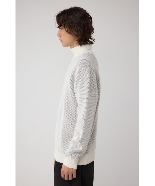 AZUL by moussy(アズールバイマウジー)の「ハニカムタートルネックニット(ニット/セーター・メンズ・オフホワイト/グレー/ブラック・MEDIUM/LARGE)」の8枚目の写真