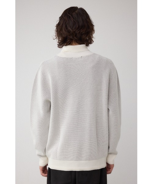 AZUL by moussy(アズールバイマウジー)の「ハニカムタートルネックニット(ニット/セーター・メンズ・オフホワイト/グレー/ブラック・MEDIUM/LARGE)」の9枚目の写真