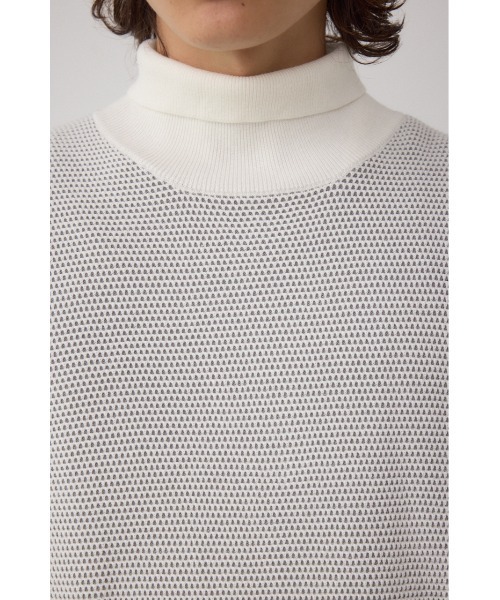 AZUL by moussy(アズールバイマウジー)の「ハニカムタートルネックニット(ニット/セーター・メンズ・オフホワイト/グレー/ブラック・MEDIUM/LARGE)」の10枚目の写真