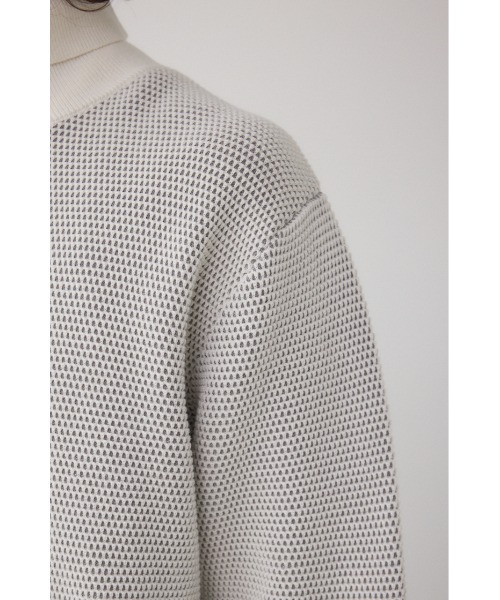 AZUL by moussy(アズールバイマウジー)の「ハニカムタートルネックニット(ニット/セーター・メンズ・オフホワイト/グレー/ブラック・MEDIUM/LARGE)」の11枚目の写真