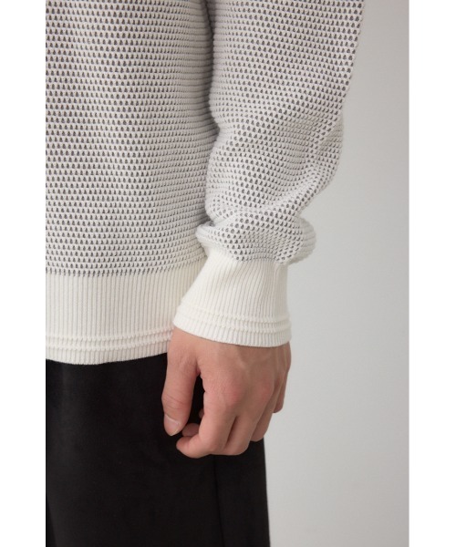 AZUL by moussy(アズールバイマウジー)の「ハニカムタートルネックニット(ニット/セーター・メンズ・オフホワイト/グレー/ブラック・MEDIUM/LARGE)」の12枚目の写真
