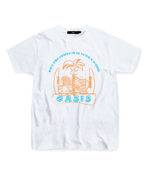 ESCAPEFROM(エスケープフロム)の「アクアオレンジ ESCF オアシス Tシャツ ホワイト(Tシャツ/カットソー・レディース・その他・LARGE/SMALL/MEDIUM)」の1枚目の写真