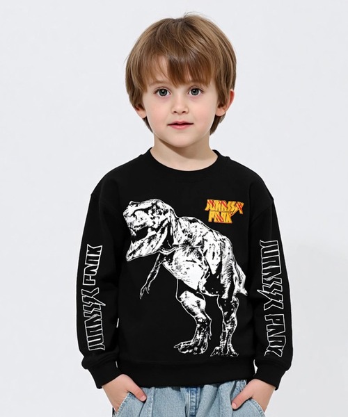 BABYDOLL(ベビードール)の「親子お揃い ジュラシックパーク グラフィックトレーナー 1123K(スウェット・キッズ・ブラック・90cm/100cm/110cm/120cm/130cm/140cm)」の1枚目の写真
