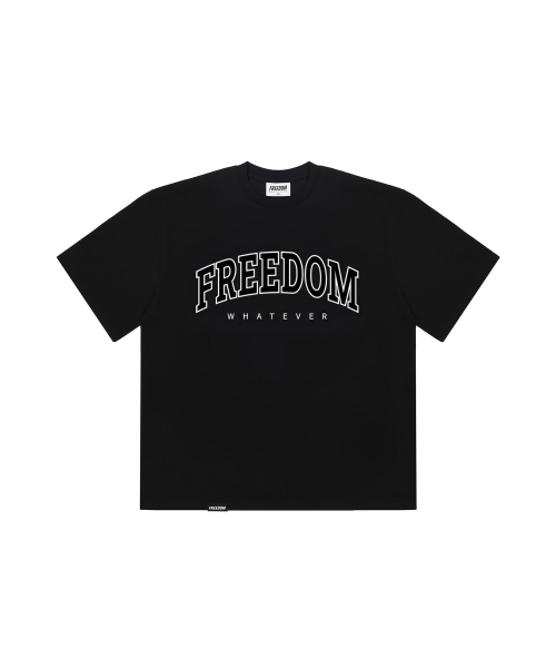 FREEDOM(フリーダム)の「フリーダムアーチロゴセミオーバーフィットTシャツ (ブラック/ホワイト)(Tシャツ/カットソー・メンズ・その他・XXX-LARGE/XXXX-LARGE/LARGE/X-LARGE/XX-LARGE)」の2枚目の写真