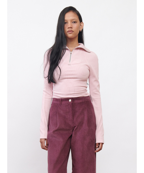 Kijun(キジュン)の「Corduroy Half Zip-Up Top Pink(その他トップス・レディース・その他・SMALL/MEDIUM)」の1枚目の写真