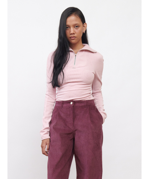 Kijun(キジュン)の「Corduroy Half Zip-Up Top Pink(その他トップス・レディース・その他・SMALL/MEDIUM)」の2枚目の写真