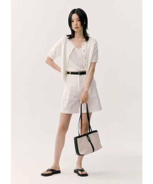 MUSINSA STANDARD WOMAN（ムシンサスタンダードウーマン）の「ウィメンズリブドVネックニットスリーブレストップ[アイボリー]（ニット/セーター・レディース・その他・LARGE/SMALL/MEDIUM/X-SMALL）」の15枚目の写真
