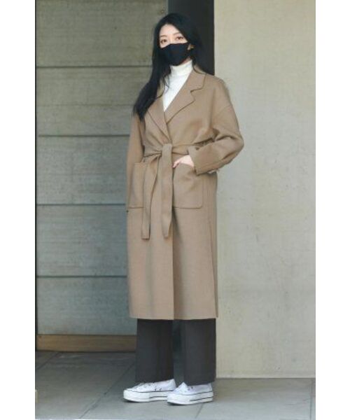 MUSINSA STANDARD WOMAN（ムシンサスタンダードウーマン）の「女性用ワイド隠しバンディングスラックス[グレー]（スラックス・レディース・その他・34/32/30/31/24/25/26/27/28/29）」の19枚目の写真
