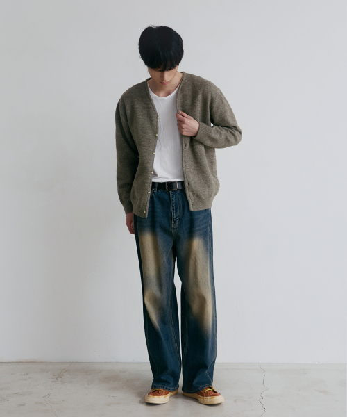 NODU（ノードユー）の「セージベーシックカーディガン[カーキ]（カーディガン/ボレロ・メンズ・その他・MEDIUM/LARGE）」の3枚目の写真