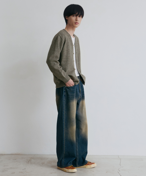 NODU（ノードユー）の「セージベーシックカーディガン[カーキ]（カーディガン/ボレロ・メンズ・その他・MEDIUM/LARGE）」の4枚目の写真