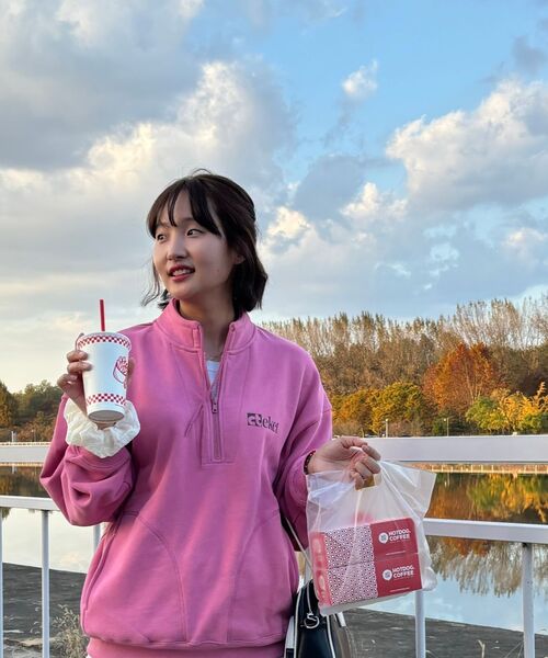 Plan Half Zip-Up Sweatshirt Pink（スウェット）｜TEKET（テケット