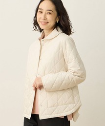 【チェック柄がちらりとのぞく】軽量キルトジャケット【撥水・手洗い可能】