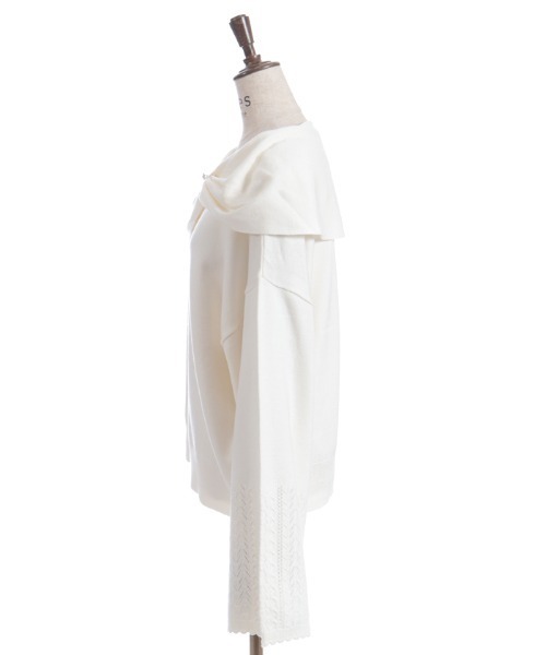 axes femme(アクシーズファム)の「ドレープリボンフレア袖ニット(ニット/セーター・レディース・ホワイト/ブラウン/ラベンダー・FREE)」の5枚目の写真