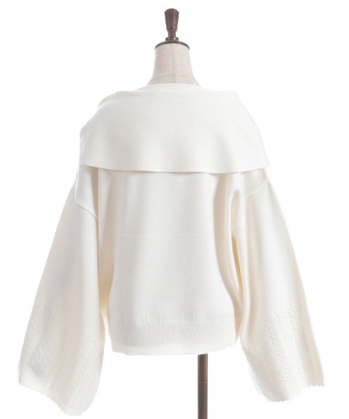 axes femme(アクシーズファム)の「ドレープリボンフレア袖ニット(ニット/セーター・レディース・ホワイト/ブラウン/ラベンダー・FREE)」の6枚目の写真