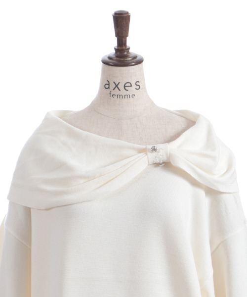 axes femme(アクシーズファム)の「ドレープリボンフレア袖ニット(ニット/セーター・レディース・ホワイト/ブラウン/ラベンダー・FREE)」の7枚目の写真