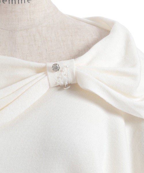 axes femme(アクシーズファム)の「ドレープリボンフレア袖ニット(ニット/セーター・レディース・ホワイト/ブラウン/ラベンダー・FREE)」の9枚目の写真