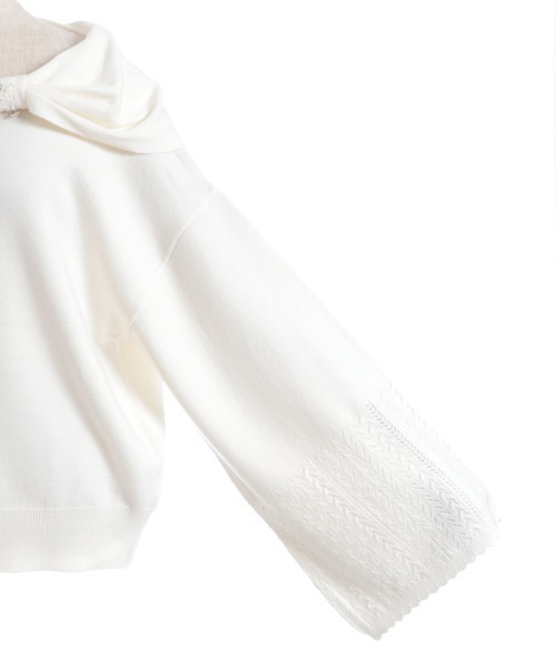 axes femme(アクシーズファム)の「ドレープリボンフレア袖ニット(ニット/セーター・レディース・ホワイト/ブラウン/ラベンダー・FREE)」の11枚目の写真