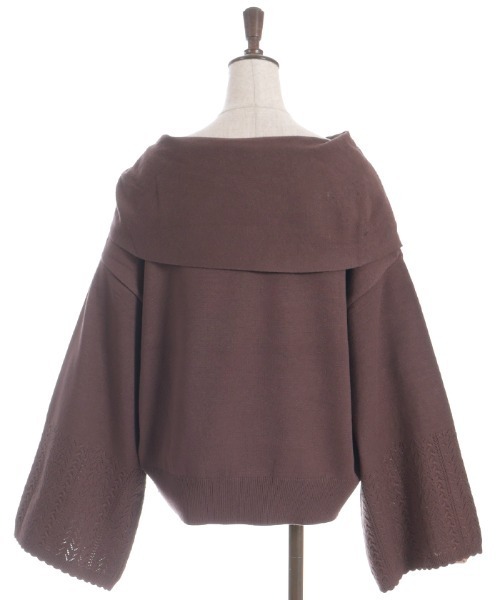 axes femme(アクシーズファム)の「ドレープリボンフレア袖ニット(ニット/セーター・レディース・ホワイト/ブラウン/ラベンダー・FREE)」の14枚目の写真