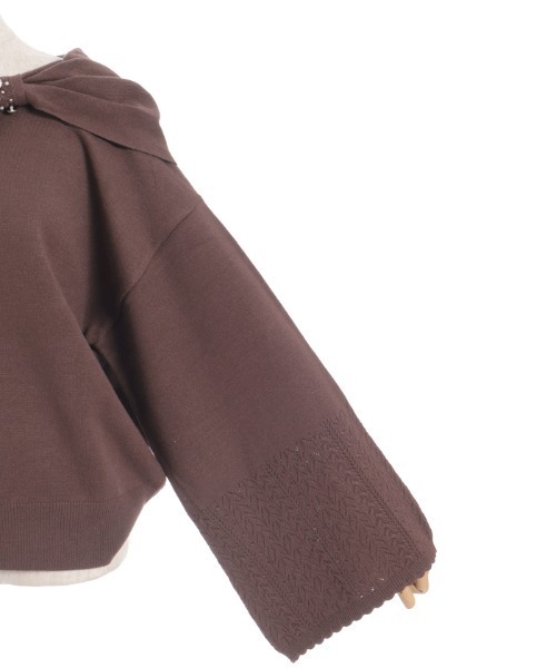 axes femme(アクシーズファム)の「ドレープリボンフレア袖ニット(ニット/セーター・レディース・ホワイト/ブラウン/ラベンダー・FREE)」の19枚目の写真