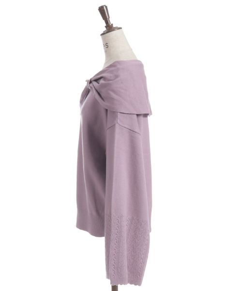 axes femme(アクシーズファム)の「ドレープリボンフレア袖ニット(ニット/セーター・レディース・ホワイト/ブラウン/ラベンダー・FREE)」の21枚目の写真