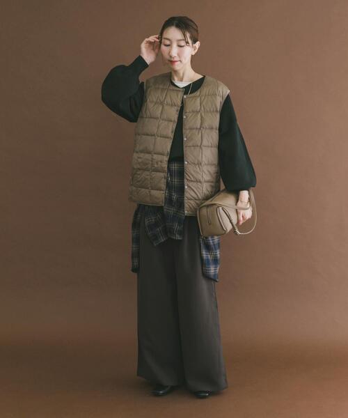TAION（タイオン）の「TAION　CrewNeck Button Down Vest（ダウンベスト・メンズ・チャコールグレー/カーキ/ブラック/ダークブラウン/ネイビー・LARGE/X-LARGE/MEDIUM）」の12枚目の写真