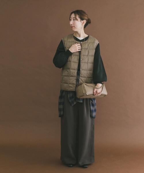 TAION（タイオン）の「TAION　CrewNeck Button Down Vest（ダウンベスト・メンズ・チャコールグレー/カーキ/ブラック/ダークブラウン/ネイビー・LARGE/X-LARGE/MEDIUM）」の13枚目の写真